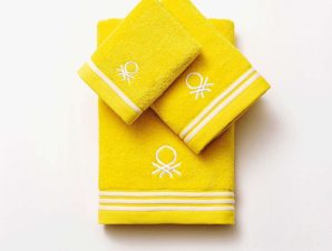 Πετσέτα Μπάνιου (Σετ 3Τμχ) 20.21.0747 Cotton 30X50/50X90/70X140cm Yellow Benetton