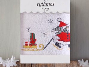 Πετσέτα Χριστουγεννιάτικη Χιονάνθρωπος (4) Terry Σε Κουτί Δώρου White Ρυθμός