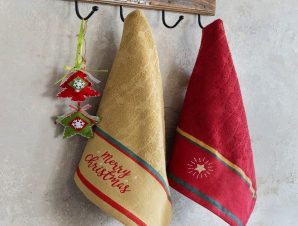 Πετσέτες Χριστουγεννιάτικες Christmas Star (Σετ 2τμχ) Red Nima