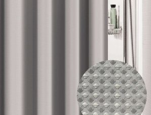 Κουρτίνα Μπάνιου Nid D’Abeille 02415.002 1.80×2.00 Υφασμάτινη Grey