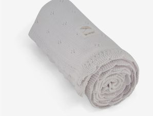 Κουβέρτα Πλεκτή Αγκαλιάς (85×100) Minene Λευκή