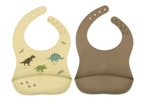 Σαλιάρες Σιλικόνης 4+ Μηνών (Σετ 2τμχ) Α Little Lovely Company Dinosaurs SBDIGR02